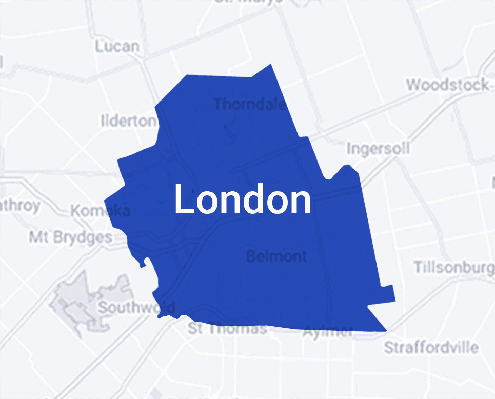 Map highlighting London, Ontario
